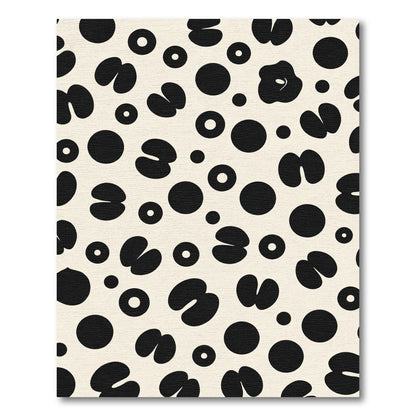 Ivory Black Organic Spot Composition Rug