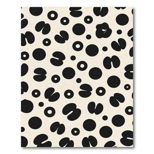 Ivory Black Organic Spot Composition Rug