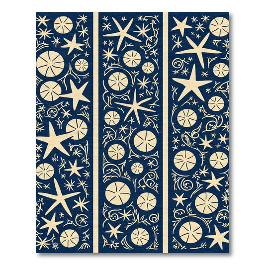 Indigo Starfish Seashell Medallion Rug