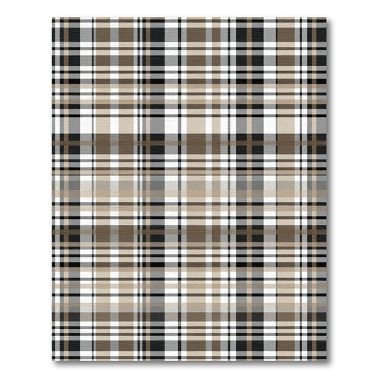 Classic Tan Brown Plaid Rug