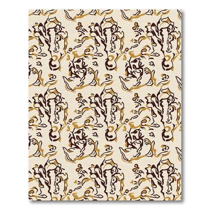 Abstract Brown and Gold Vintage Elements Rug