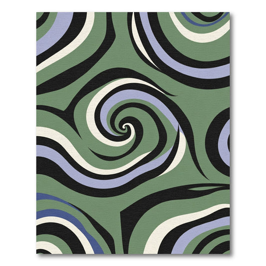 Whimsical Swirl Green Lavender Rug