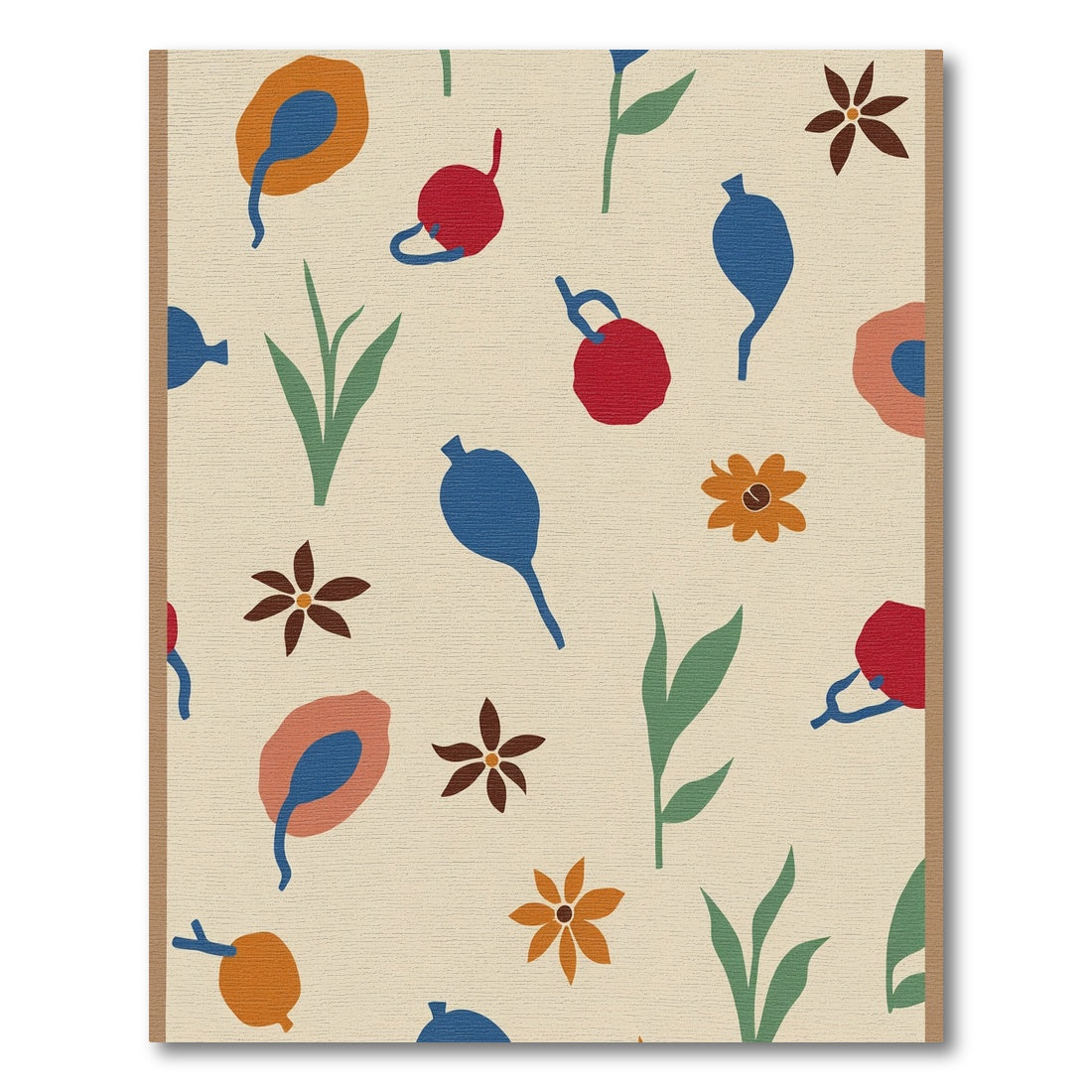 Whimsical Botanical Collage Vibrant Colors Rug
