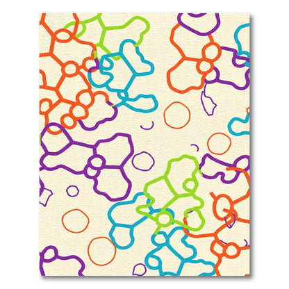 Vibrant Abstract Cell Bloom Connection Rug