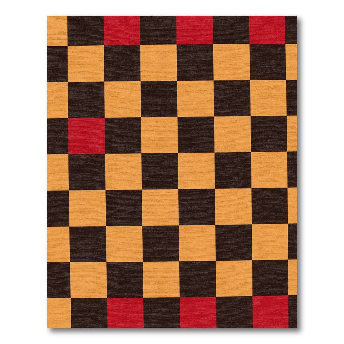 Checkerboard Red Orange Composition Rug
