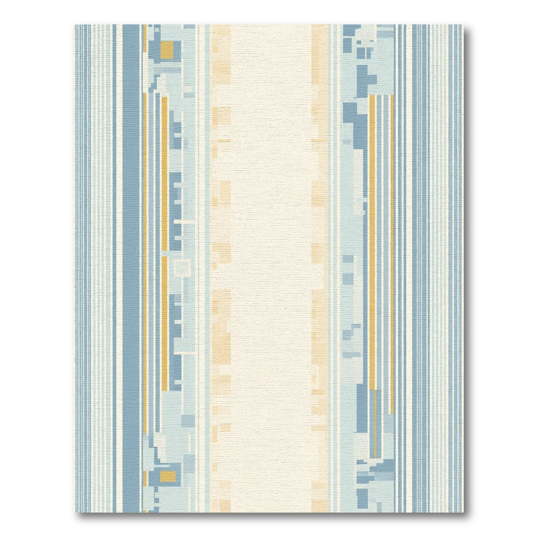 Geometric Blue Stripe Abstract Rug