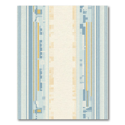 Geometric Blue Stripe Abstract Rug