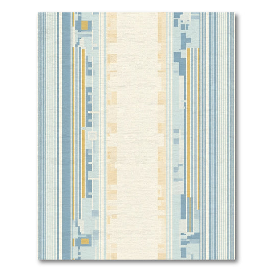 Geometric Blue Stripe Abstract Rug