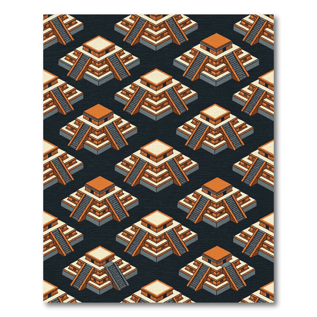 Terracotta Pyramid Isometric Seamless Rug
