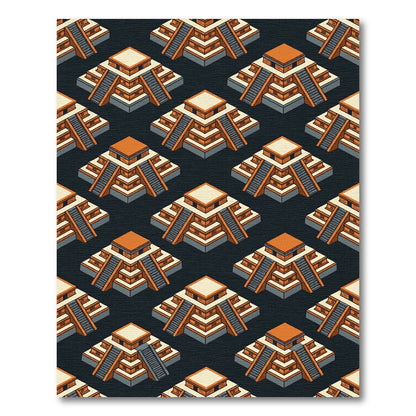 Terracotta Pyramid Isometric Seamless Rug