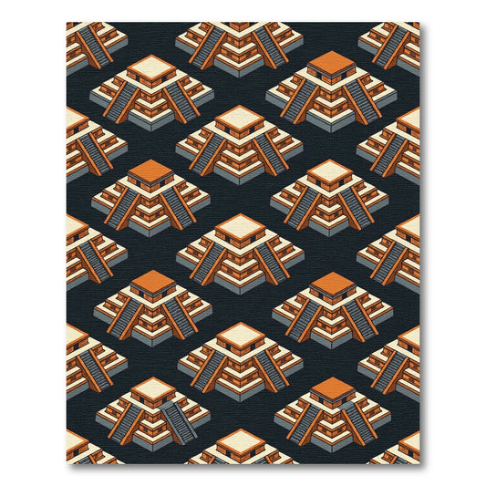 Terracotta Pyramid Isometric Seamless Rug