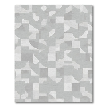 Abstract Gray Geometric Composition Rug