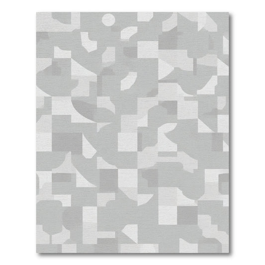 Abstract Gray Geometric Composition Rug