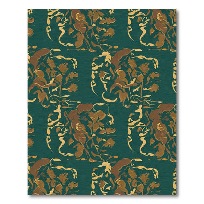 Emerald Teal Abstract Floral Swirl Rug