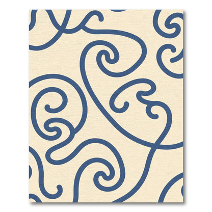 Navy Blue Swirl Abstract Organic Rug
