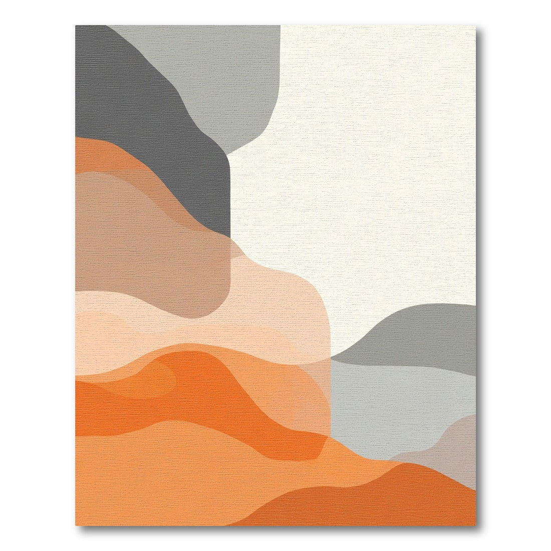 Abstract Orange Gray Smooth Waves Rug