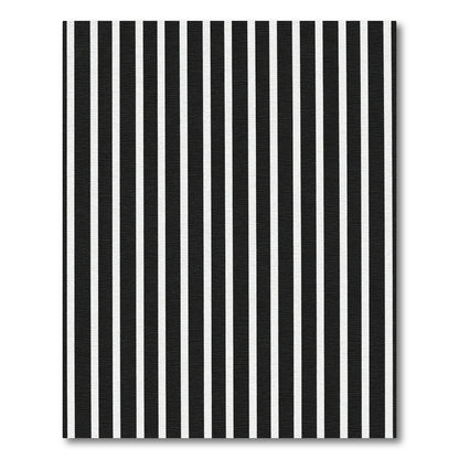 Crisp Black White Vertical Stripes Rug
