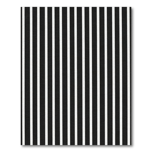 Crisp Black White Vertical Stripes Rug