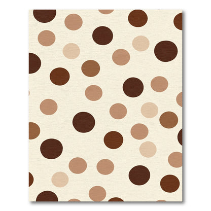 Brown Polka Dot Circle Composition Rug