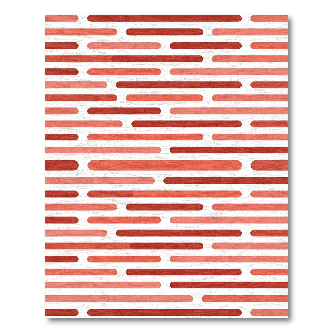 Coral Red Rounded Stripe Rug