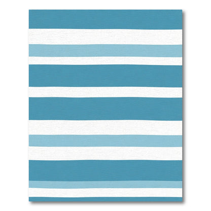 Coastal Blue and White Striped Rug