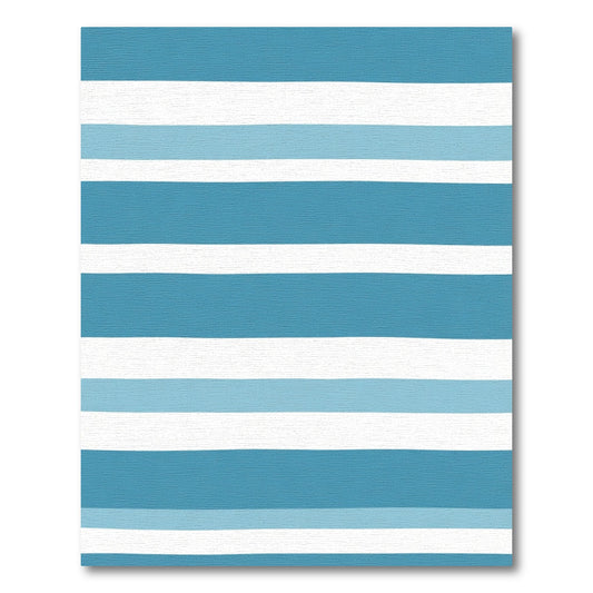 Coastal Blue and White Striped Rug