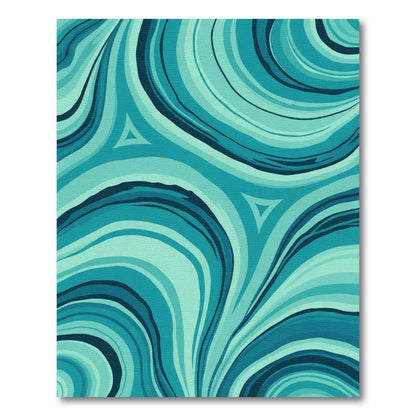 Aqua Swirl Marble Flow Rug
