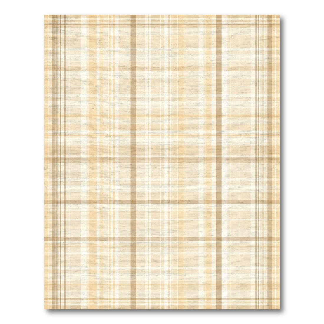 Cream Tan Warm Plaid Lines Rug