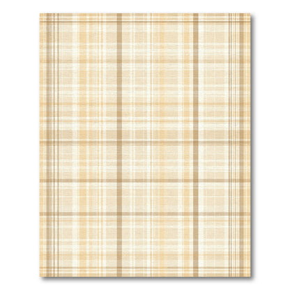 Cream Tan Warm Plaid Lines Rug