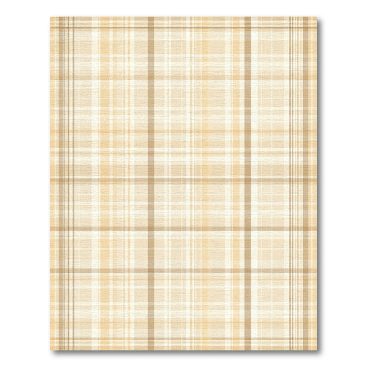Cream Tan Warm Plaid Lines Rug