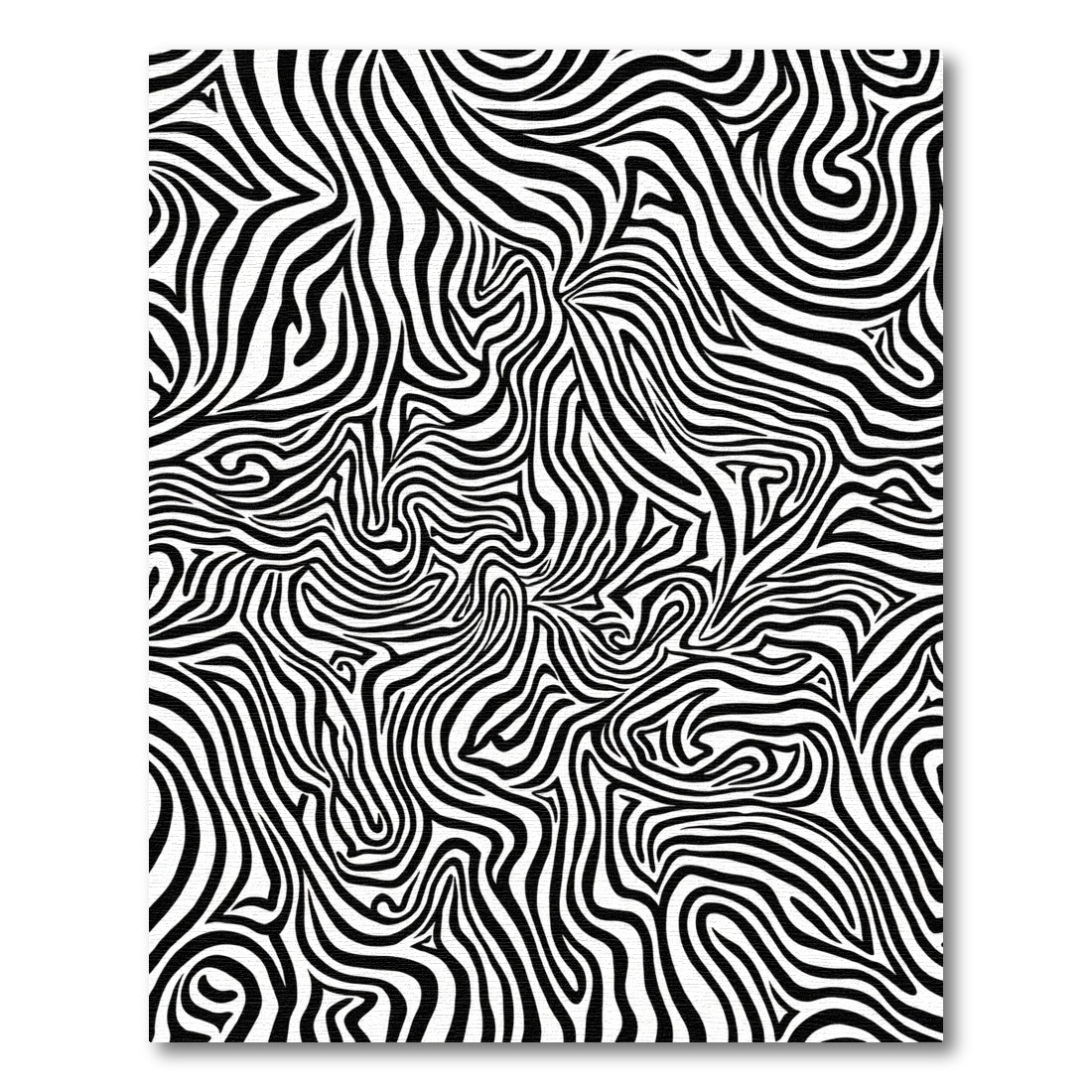 Monochromatic Black White Zebra Stripes Rug