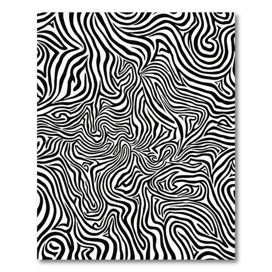 Monochromatic Black White Zebra Stripes Rug