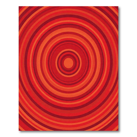 Crimson concentric circles gradient Rug