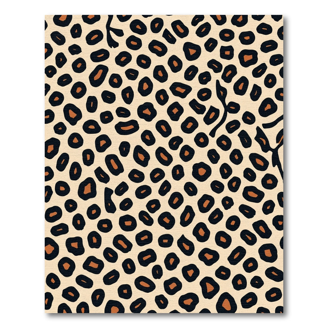 Bold Black Tan Leopard Spot Rug