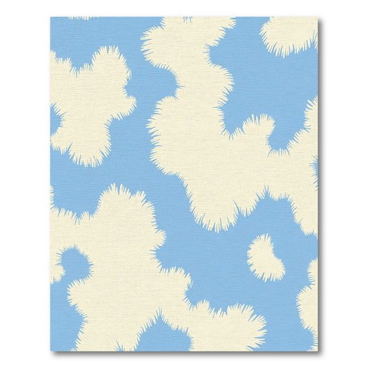 Cream Furry Clouds On Blue Sky Rug