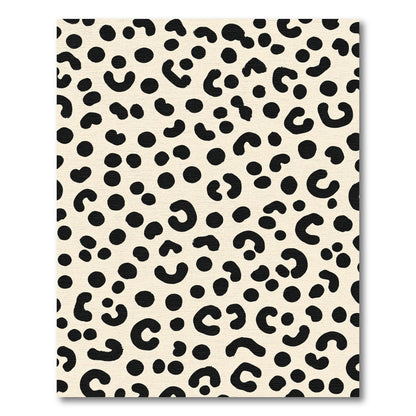 Black Spots On Cream Leopard Texture Rug
