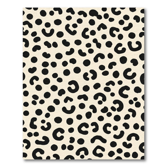 Black Spots On Cream Leopard Texture Rug