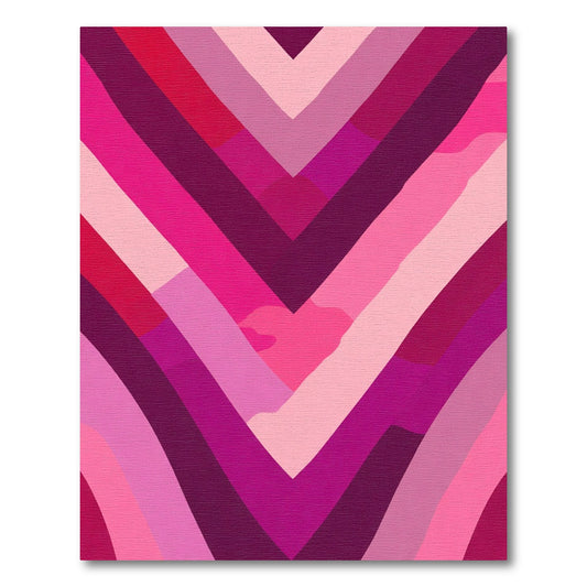 Pink Chevron Wave Abstract Rug