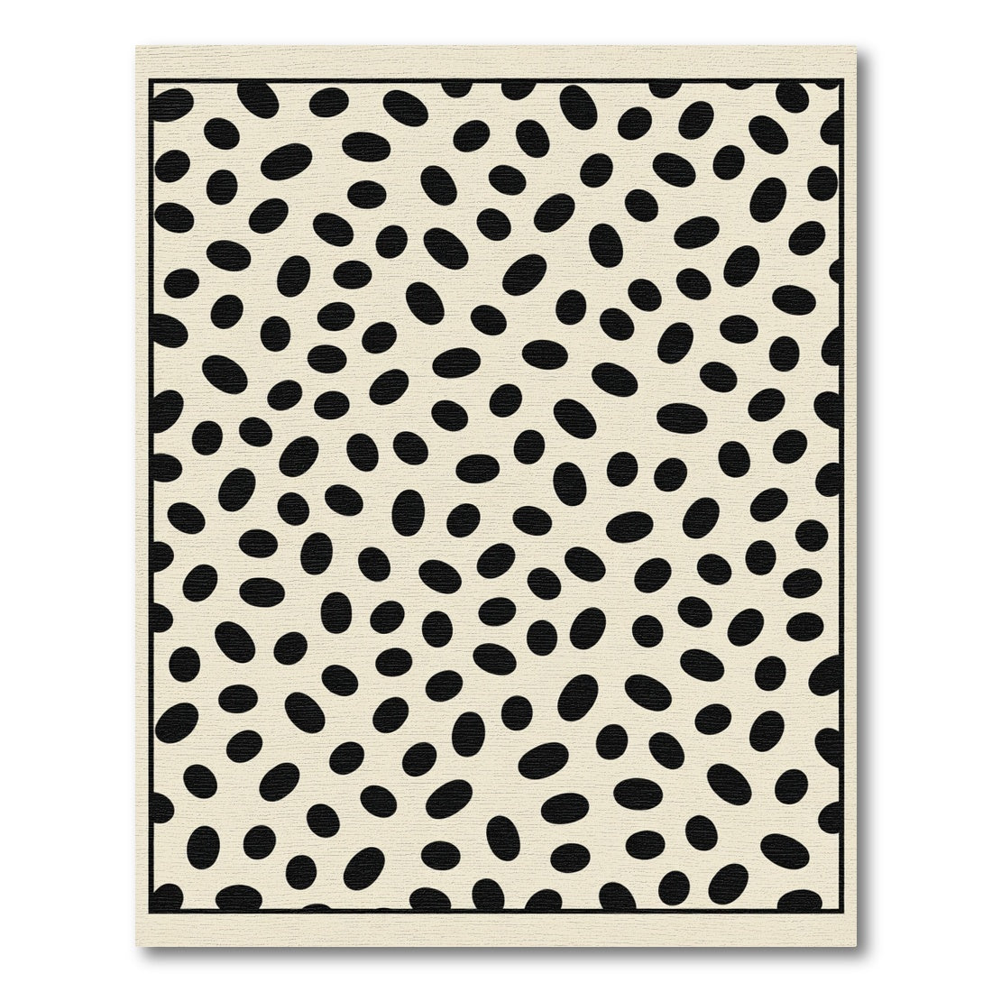 Abstract Stone Black Ivory Scattered Rug