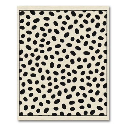 Abstract Stone Black Ivory Scattered Rug