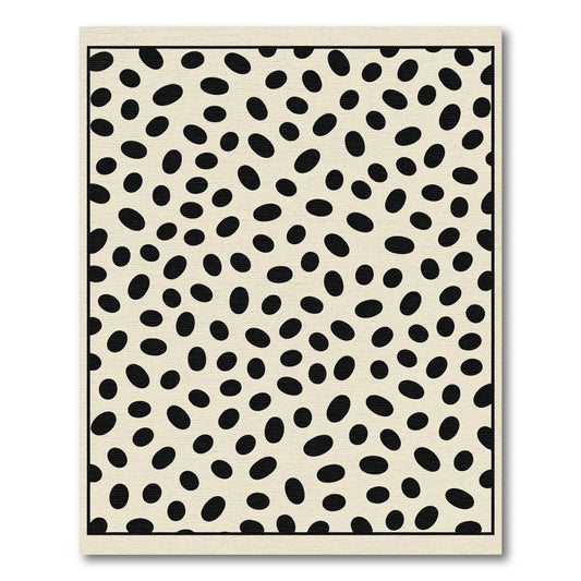 Abstract Stone Black Ivory Scattered Rug