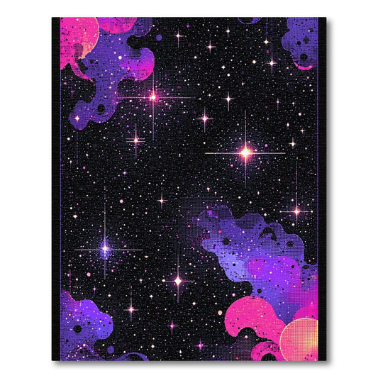 Purple Pink Nebula Starry Cosmic Rug