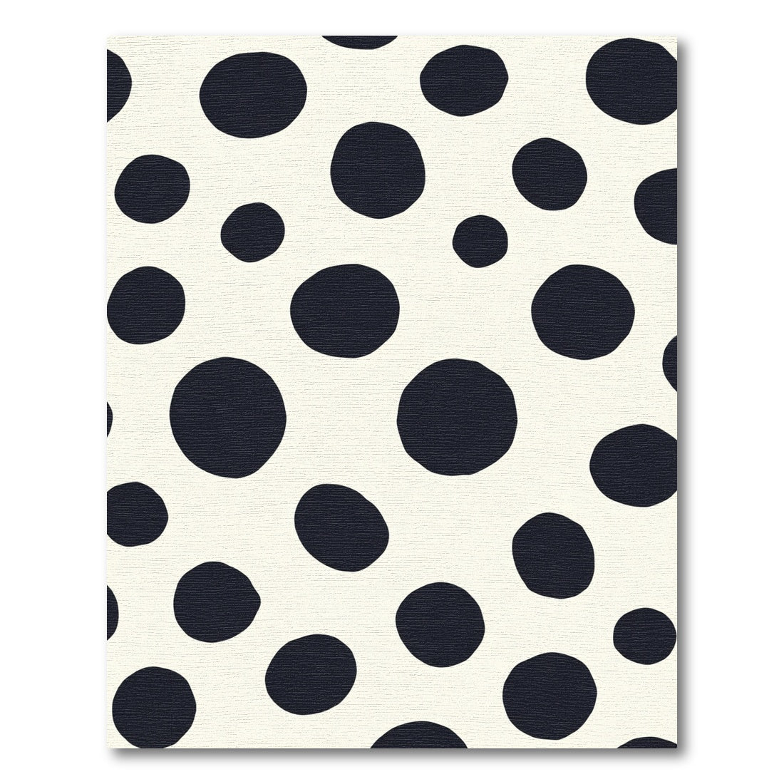 Dark Ink Circles on Cream Background Rug
