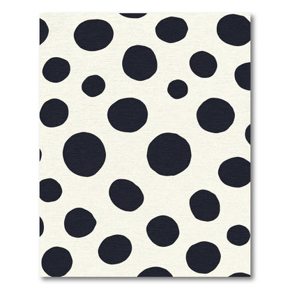 Dark Ink Circles on Cream Background Rug