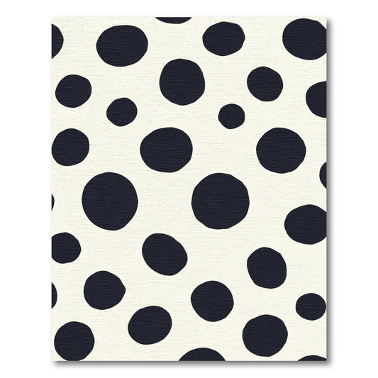 Dark Ink Circles on Cream Background Rug
