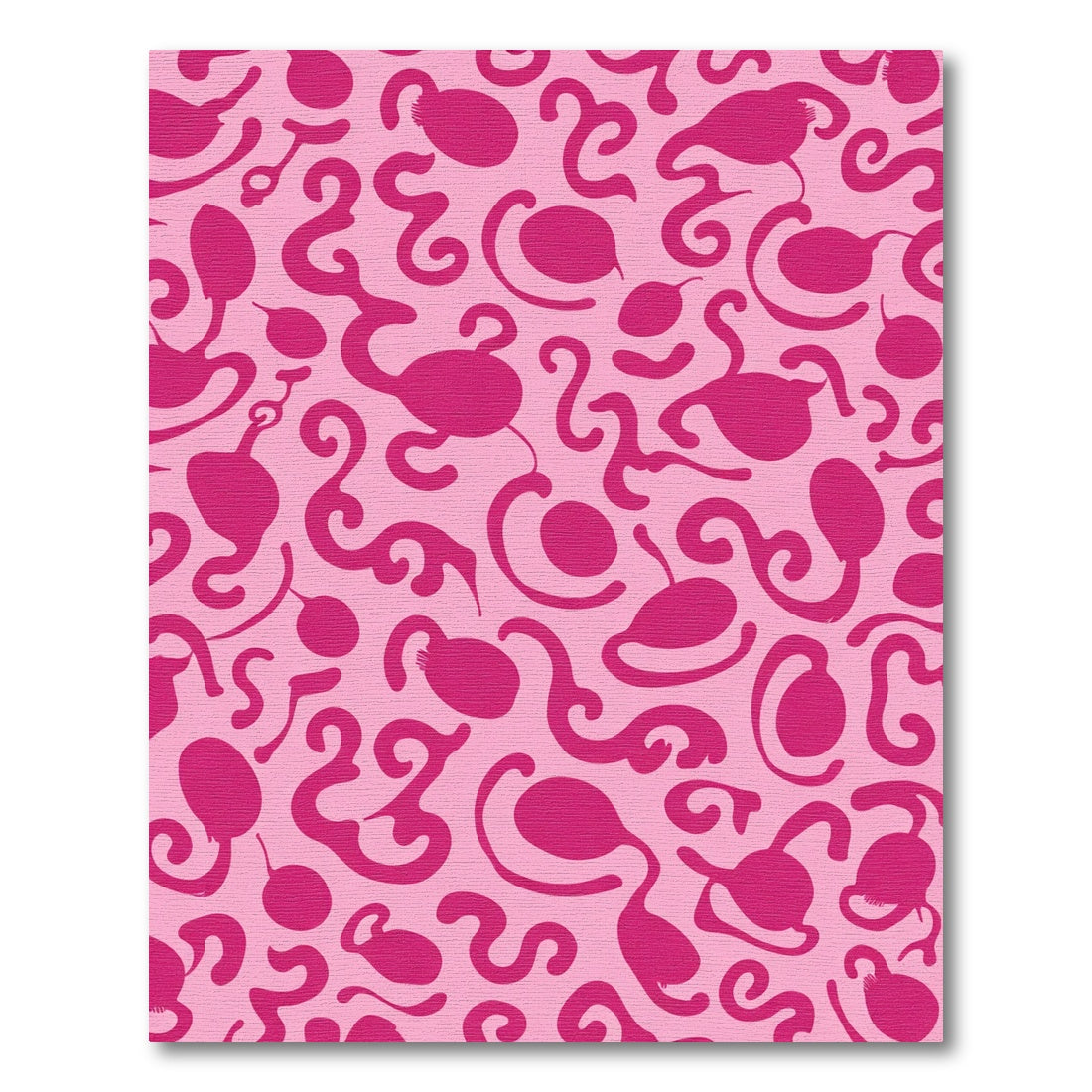 Fuchsia Abstract Organic Swirl Rug