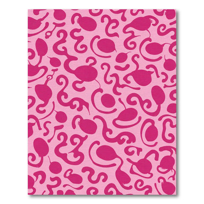 Fuchsia Abstract Organic Swirl Rug