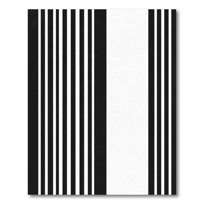 Sharp Graphic Black And White Bars Rug