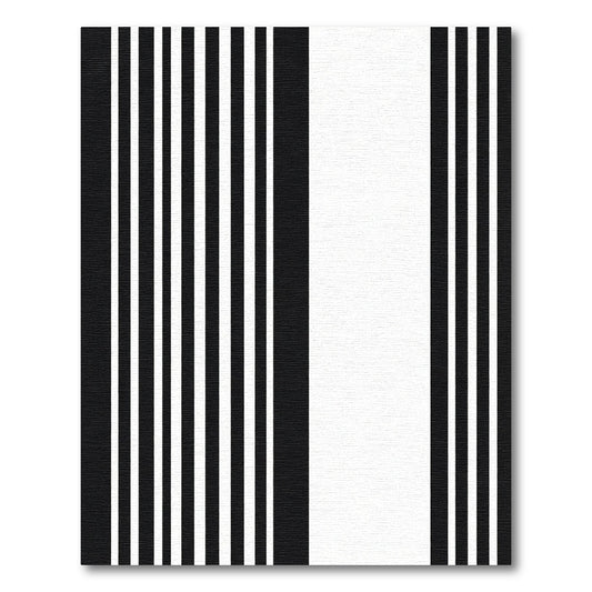 Sharp Graphic Black And White Bars Rug
