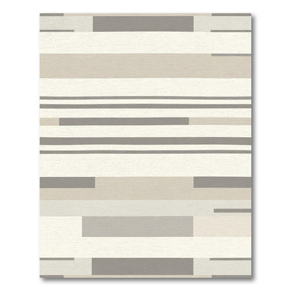 Neutral Earthy Tones Abstract Stripe Rug
